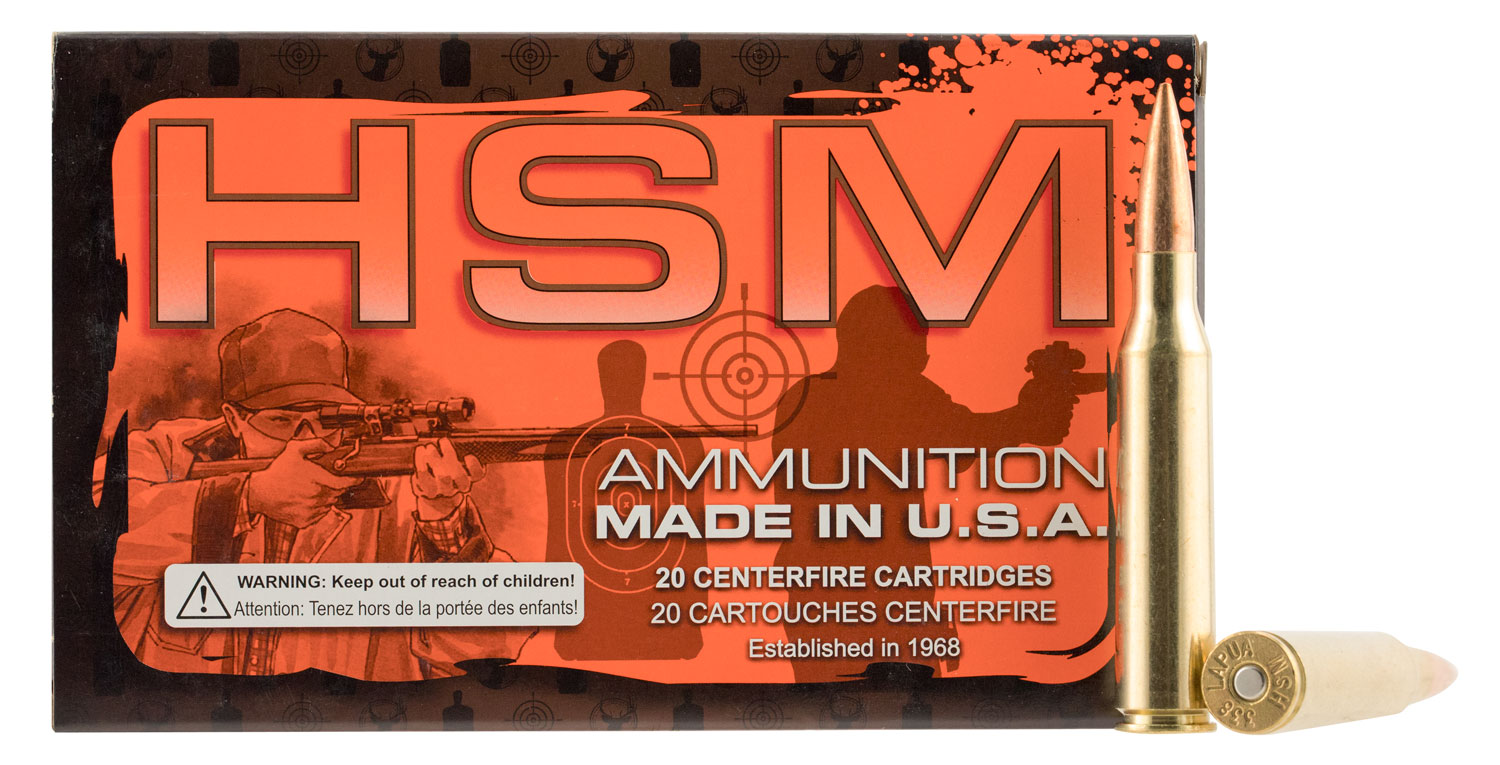 HSM 338LAPUA3N68 Match  338 Lapua Mag 300 gr Sierra MatchKing BTHP 20 Per Box/ 20 Case
