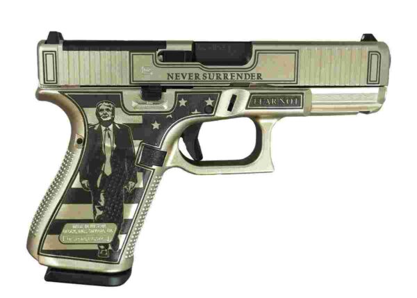 Glock G19 Gen 5 Custom Trump "Trump Fight/Never Surrender" Handgun 9mm Luger 15rd Magazines (3) 4.02" Barrel Austria