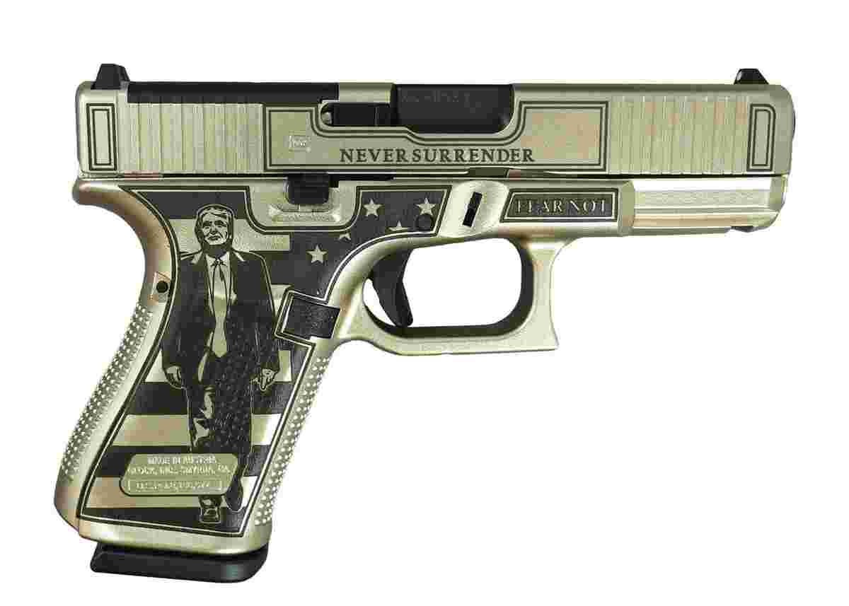 Glock G19 Gen 5 Custom Trump "Trump Fight/Never Surrender" Handgun 9mm Luger 15rd Magazines (3) 4.02" Barrel Austria