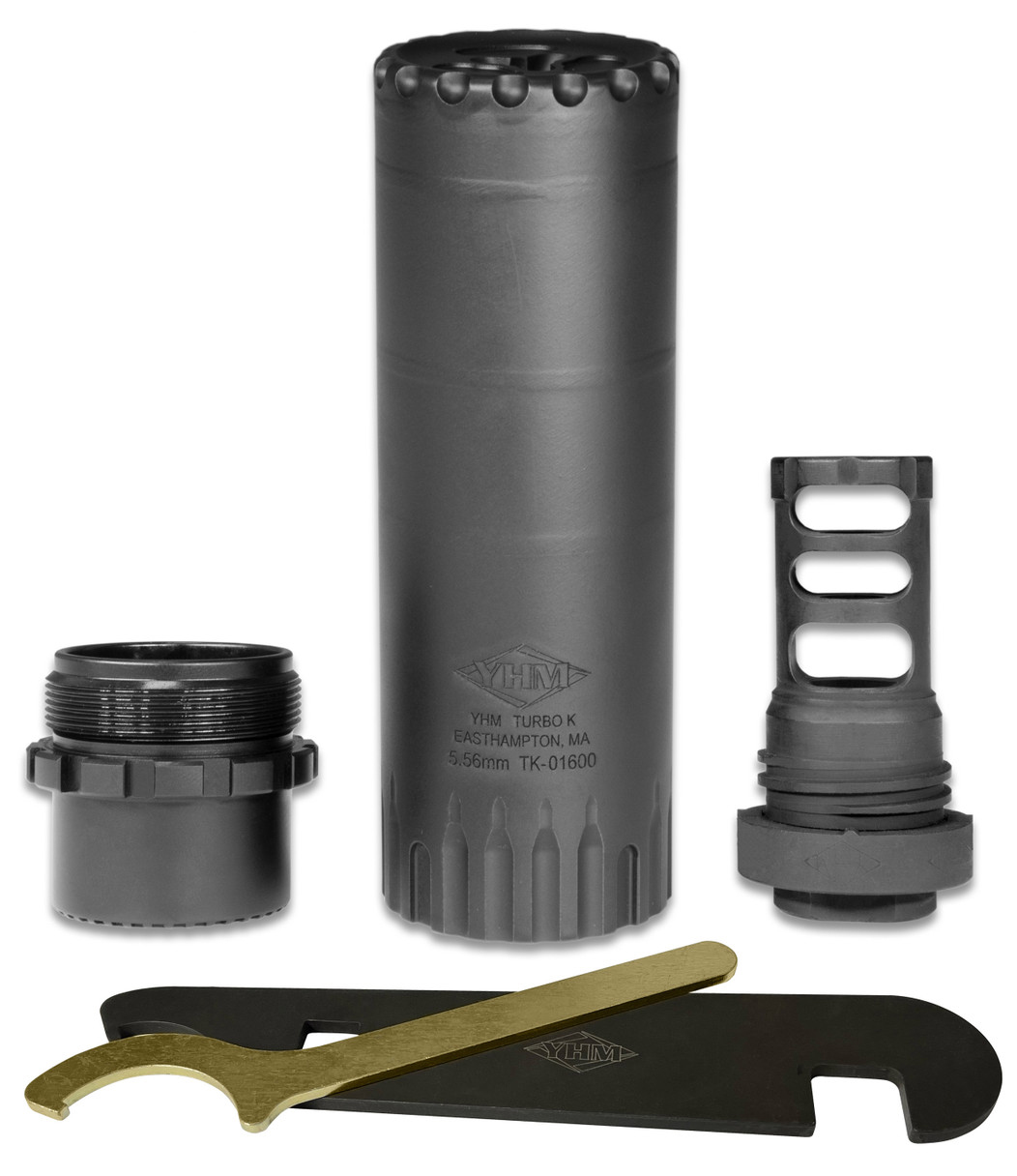 YHM TURBO K-RB 5.56MM SUPPRESSOR W/MUZZLE BRAK