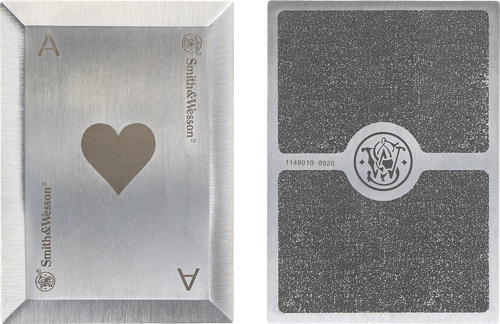 S&W BULLSEYE THROWING CARDS - 4-PACK SS LASER ETCHED W/SHTH