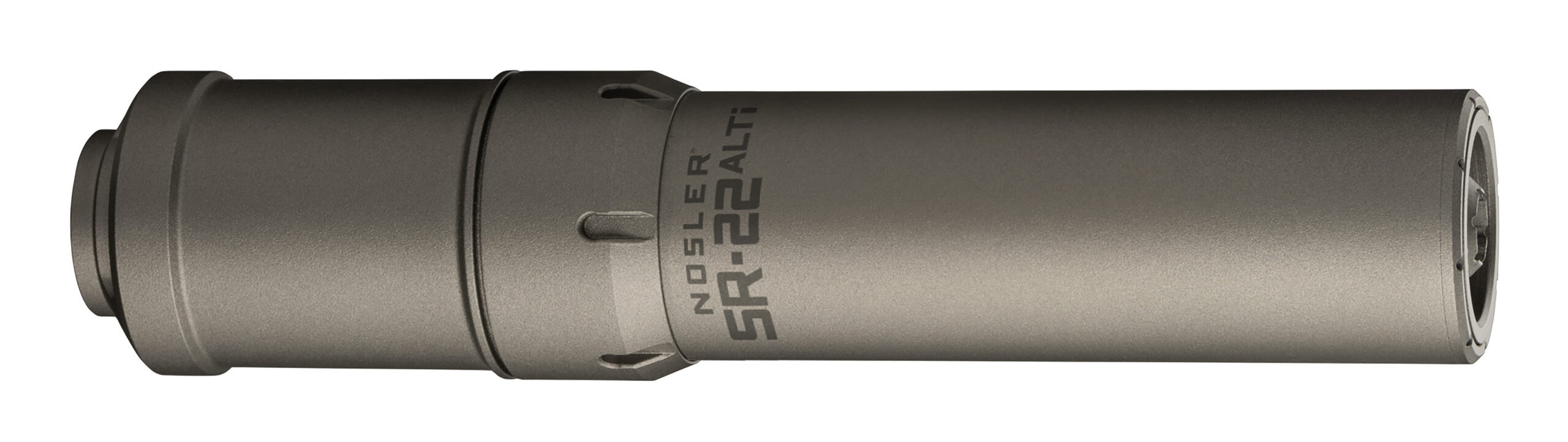Nosler 90602 SR-22ALTI  22 Cal 1.74"D Gray Finish Made of Aluminum Titanium with 1/2" 28 tpi Thread Pattern
