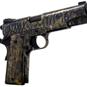 Dickinson LLC DCKSN45FS 1911 Premium Fireball 45 ACP 9+1 5" Black Steel Barrel, Fireball Serrated Aluminum Slide, Fireball Steel Frame, Wood Grip