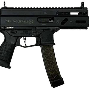 Grand Power 810091152836 Stribog SP9A35S 9mm Luger 30+1 8" Black Picatinny Rail Receiver, SB Tactical Brace, Black Polymer Grip
