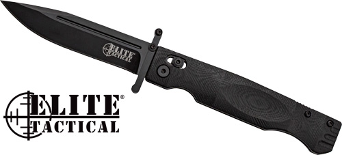 MC ELITE TACTICAL GUARDSMAN - 3.75" CLIP PNT FLDR BLK/BLK