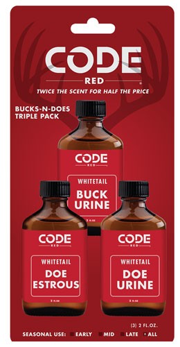 CODE RED DEER LURE BUCKS-N- - DOES TRIPLE PACK 2FL OZ/EA