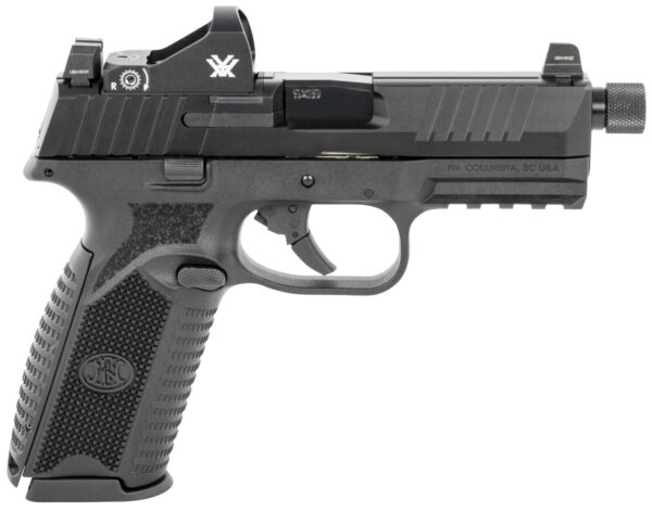 FN 66100846 509 Tactical 9mm Luger 10+1 4.50" Threaded Barrel, Matte Black Polymer Frame w/Mounting Rail, Optic Cut Matte Black Stainless Slide, No Manual Safety, Includes Viper Red Dot
