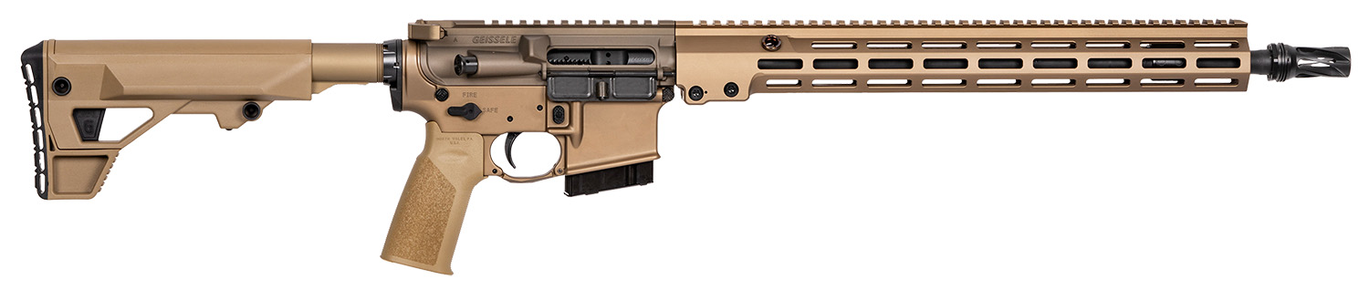 Geissele Automatics 08374S GFR Maritime RECCE 6mm ARC 16", Desert Dirt Rec/Handgaurd, Black Furniture, Magpul PRS Lite Stock, OEM Polymer Grip, Flash Hider, 15" M-LOK Handgaurd, Ambi Safety