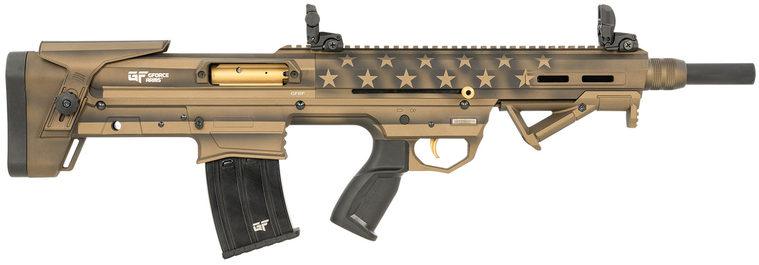 Gforce Arms GFBPUSBNZ GFBP  12 Gauge Semi-Auto 3" 5+1 18.50" Black Bronze Picatinny Rail Aluminum Receiver, Bronze Bullpup w/Pistol Grip Aluminum Stock, Black Rubber Grip