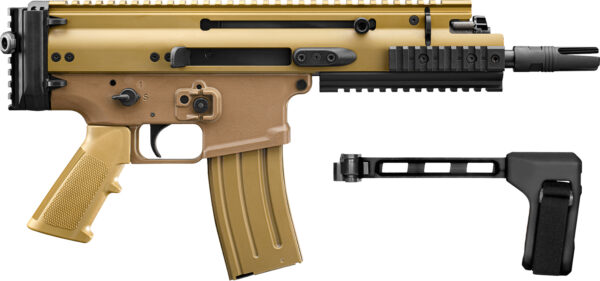 FN 38101885 SCAR 15P 5.56x45mm 10+1 7.50" Black Flat Dark Earth Picatinny Rail Aluminum Receiver SB Tactical Brace