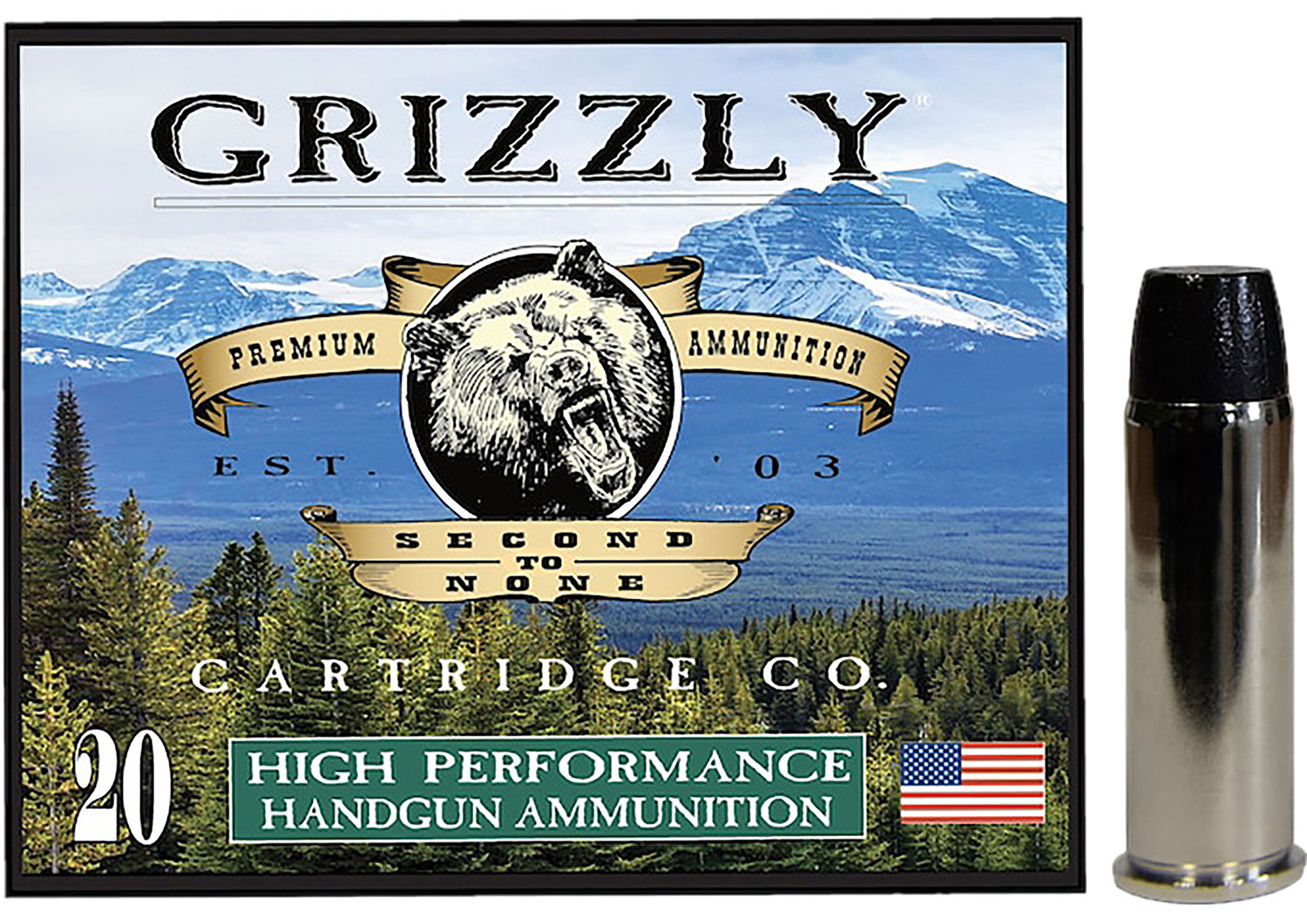 Grizzly Ammo GC44M9   44Mag 260gr Wide Flat Nose Gas Check 20 Per Box/10 Case
