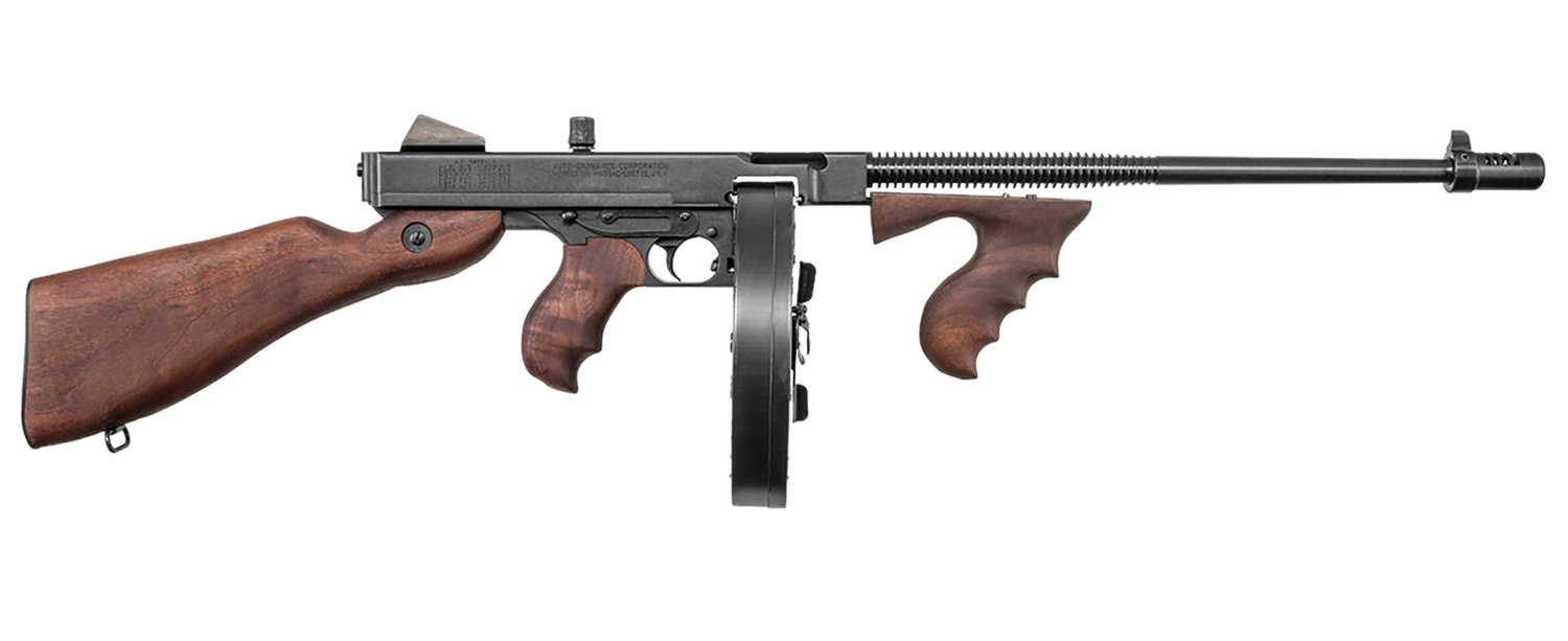 Auto-Ordnance T5P100D 1927A-1 Lightweight Deluxe .45 Cal 100+1 Fixed Walnut Wood Stock, Walnut Grip