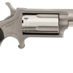 North American Arms 22MGRCHSS Mini-Revolver Carry Combo 22 WMR 5 Shot 1.63" Barrel, Stainless Steel Barrel/Cylinder/Frame, Black Rubber Grip, Includes Exclusive Holster Package