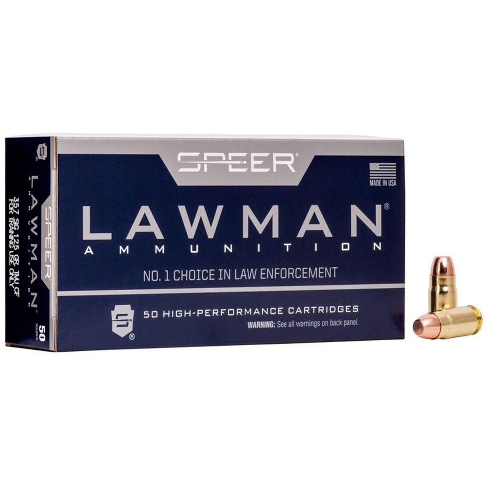 Speer Lawman Cleanfire Handgun Ammunition .357 Sig 125 gr TMJ 1350 fps 50/rd