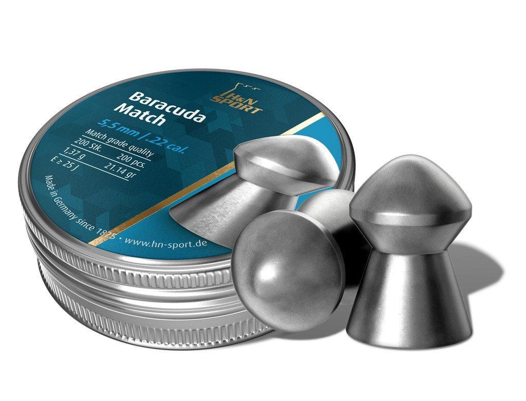 H&N Baracuda Match Lead Pellets .22 cal. 5.51 mm head-size- 200 Pack
