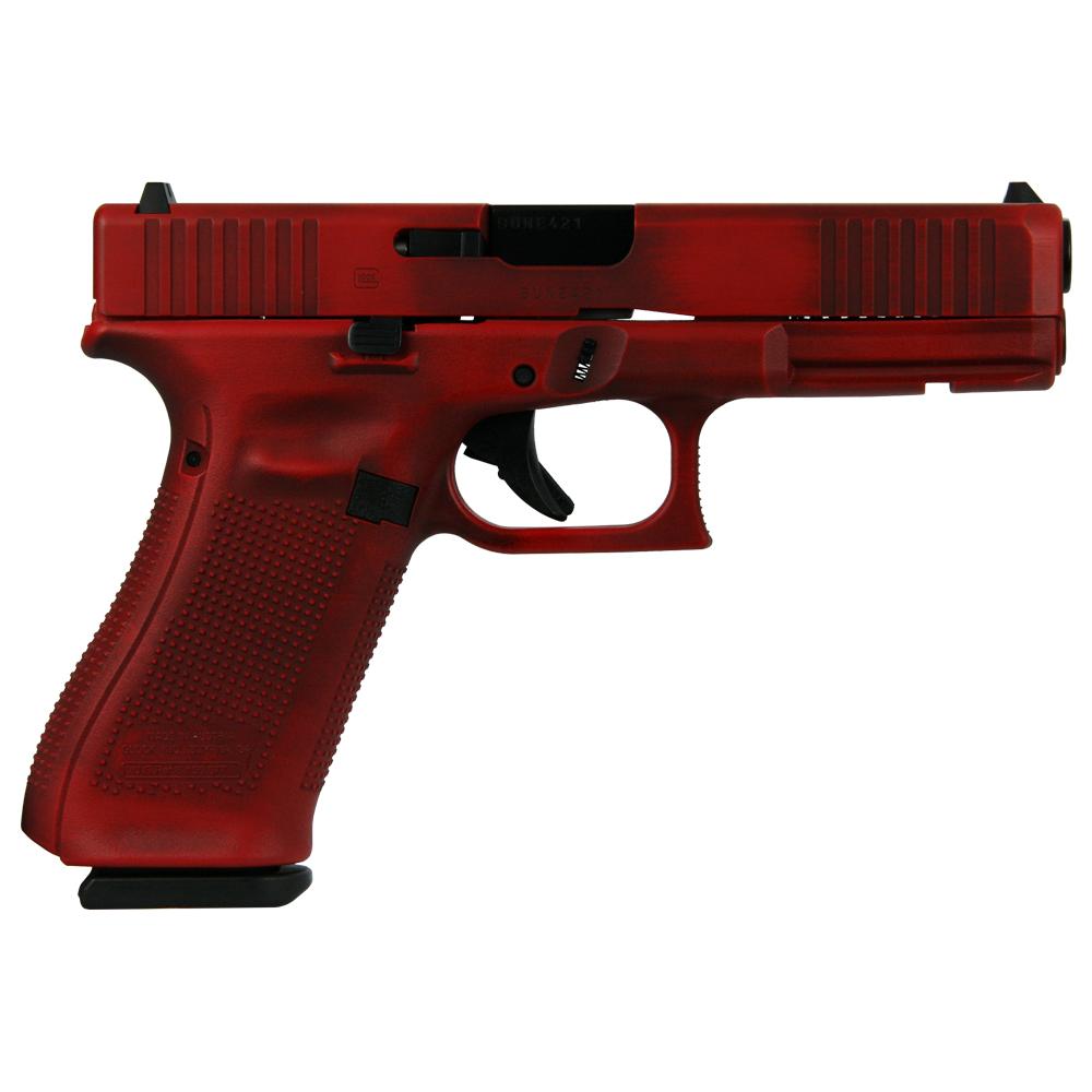 Glock 17 Gen 5 Custom "Distressed Red" Handgun 9mm Luger 17/rd Magaziness (3) 4.49" Barrel Austria