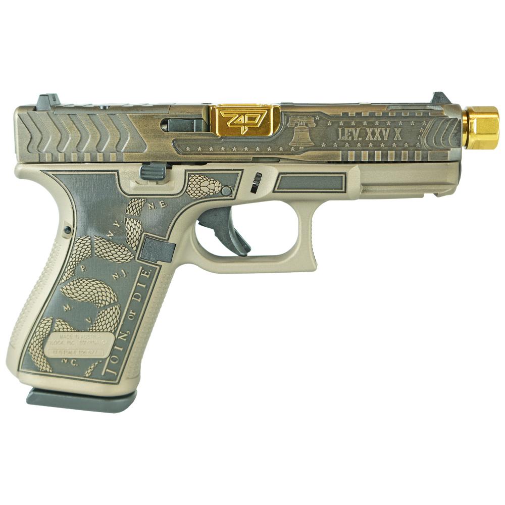 Glock 19 Gen 5 Custom "Revolution-Colonial Brown" Handgun 9mm Luger 15rd Magazines (3) 4.02" Threaded Barrel Austria