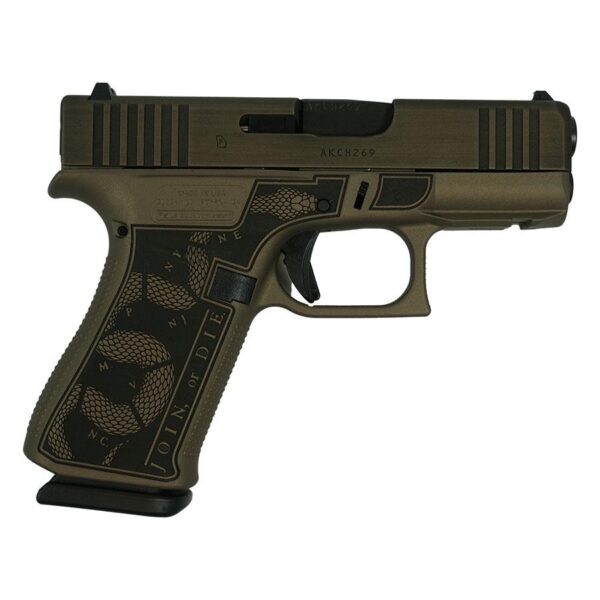 Glock 43X "Revolution" Frame Distressed Colonial Brown Handgun 9mm Luger 10rd Magazines(2) 3.4" Barrel Accessory Rail USA Made