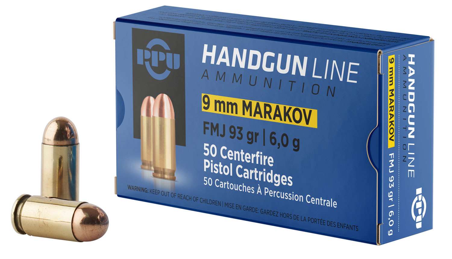 PPU 9X18 MAKAROV FMJ 93G 50RD BOX 20 BOXES PER CASE