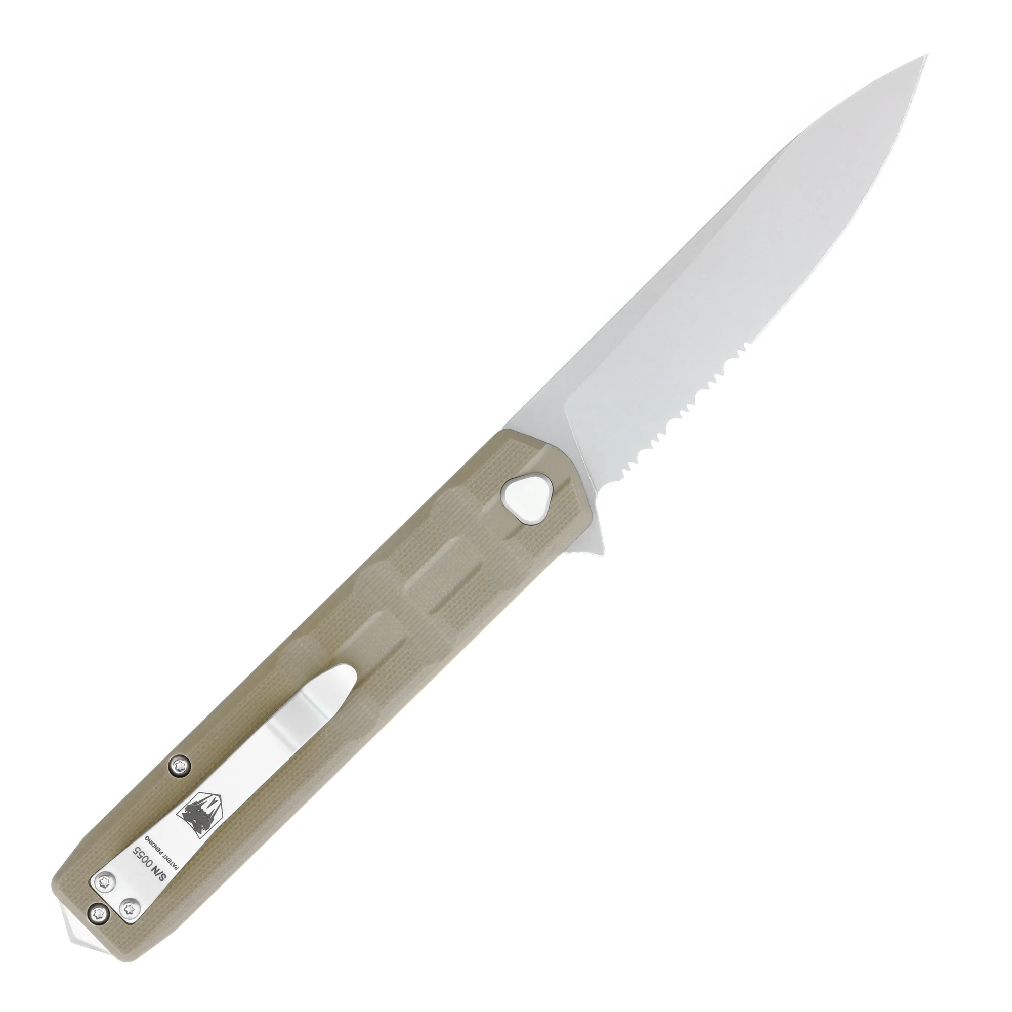 COBRATEC KUZIO TAN G10 3.25" DROP SERRATED