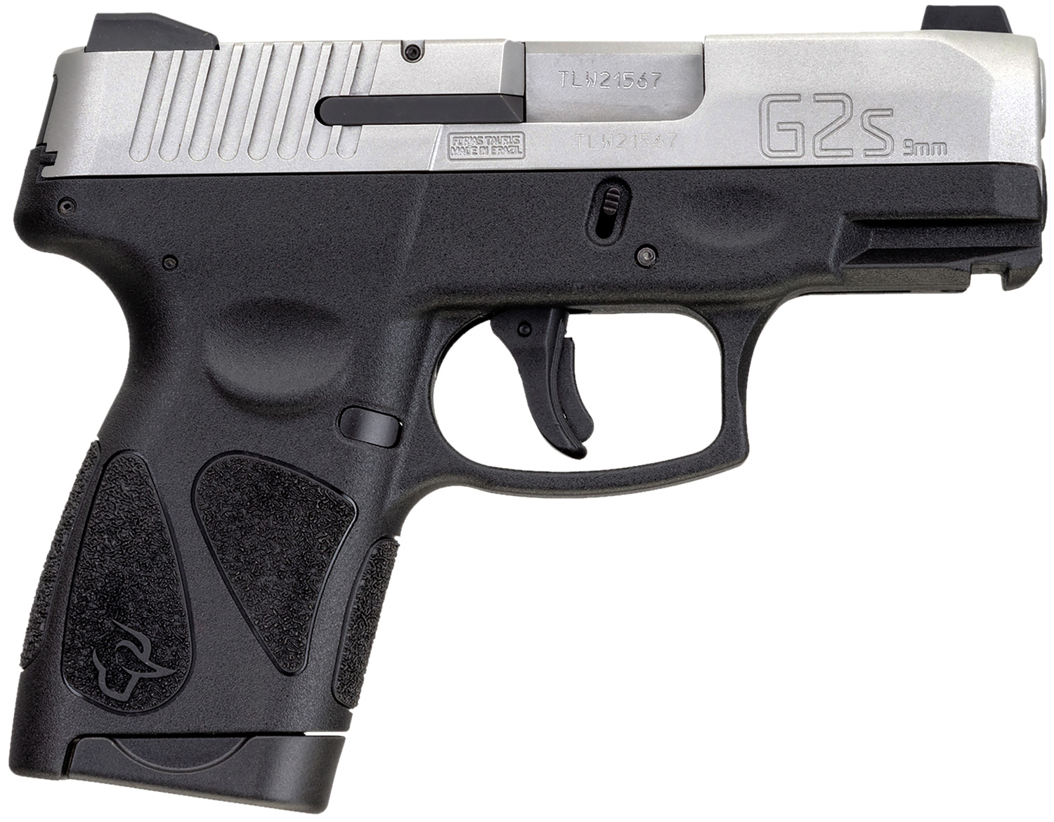 Taurus 1G2S939 G2S  Compact Frame 9mm Luger 7+1 3.20" Matte Stainless Steel Barrel, Matte Serrated Stainless Steel Slide, Black Polymer Frame w/Picatinny Rail & Polymer Grip, Right Hand