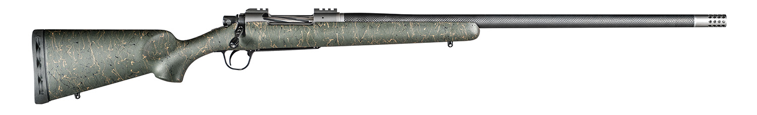 Christensen Arms 8010800203 Summit TI  Full Size 300 PRC 3+1, 26" Natural Titanium Steel Threaded Barrel, Natural Titanium Aluminum Receiver, Green w/Black/Tan Webbing Fixed Sporter Stock