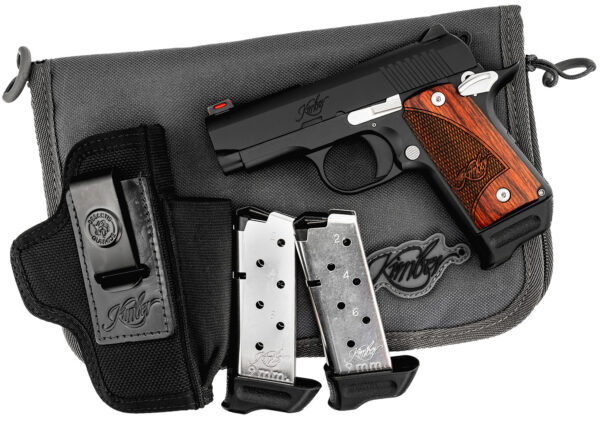 Kimber Mfg.,inc 3300245 Micro 9 RTC Bundle 9mm 7+1 6.10" Black KimPro II Stainless Steel Slide Rosewood Grip