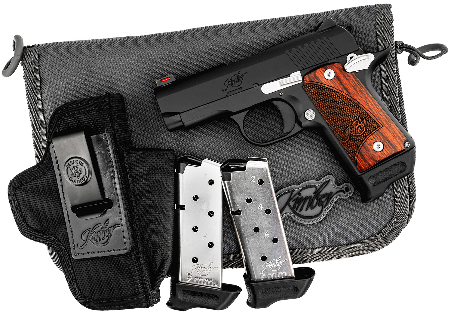 Kimber Mfg.,inc 3300245 Micro 9 RTC Bundle 9mm 7+1 6.10" Black KimPro II Stainless Steel Slide Rosewood Grip