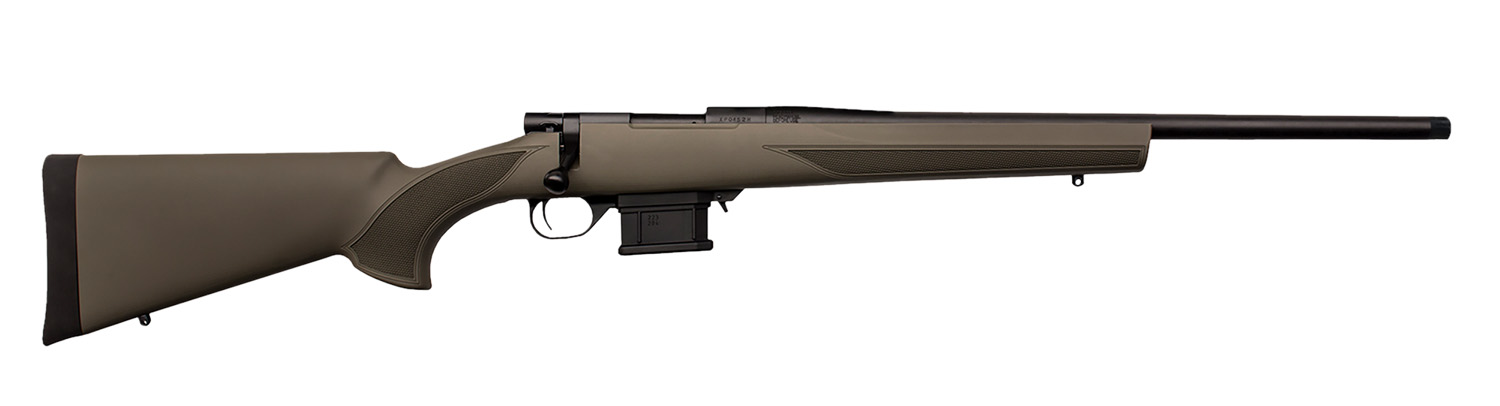 Howa HMA22ARCGHBY 1500 Mini Action Youth 22 ARC 20" Black Heavy Threaded Barrel, Black Drilled & Tapped Steel Receiver, Fixed HTI Green Synthetic Stock