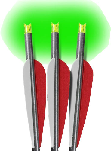 LUMENOK XBOW ARROW 20" BARNETT - HEADHUNTER GREEN CRESCENT 3PK