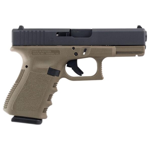 Glock 19 Gen 3 Compact Handgun 9mm Luger 10/rd Magazines (2) 4.02" Barrel OD Green with Black Slide Austria