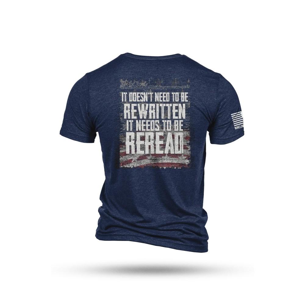 Nine Line Reread Not Rewritten T-Shirt Navy 2XL