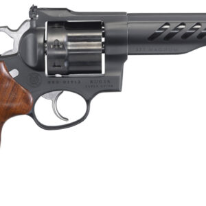 Ruger 5065 Super GP100  357 Mag/38 Special 8rd 5.50" Matte Black PVD Half-Lug Ported Barrel, Matte Black PVD Cylinder, Matte Black PVD Stainless Steel Frame, Hogue, Hardwood Grip