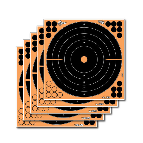 EZ-Aim 15317 Splash Reactive  Self-Adhesive Paper Black/Orange 12" Bullseye 5 Pack