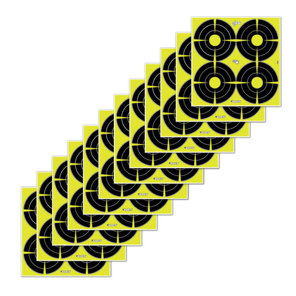 EZ-Aim 15218 Splash Reactive Target SPOT Paper Hanging 12" x 12" Black/Yellow 12 PK