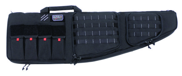 GPS Bags T43ARDB Tactical AR Case 43" Black 1000D Polyester with Mag & Storage Pockets, EPE Padding, Lockable Zippers, & External Handgun Pocket Holds 2 Rifles