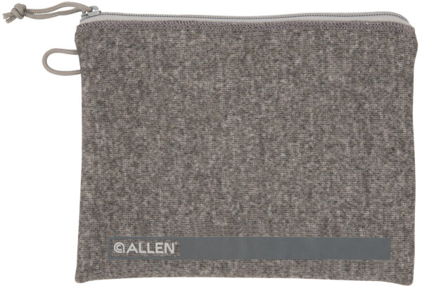Allen 3627 Pistol Pouch  Gray Polyester w/Lockable Zippers, ID Label & Fleece Lining Holds Full Size Handgun 7" L x 9" W Interior Dimensions