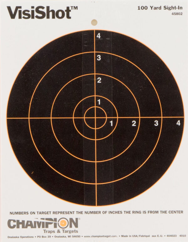 Champion Targets 45802 VisiShot  Hanging Paper Black/White 8" Bullseye 10 Pack