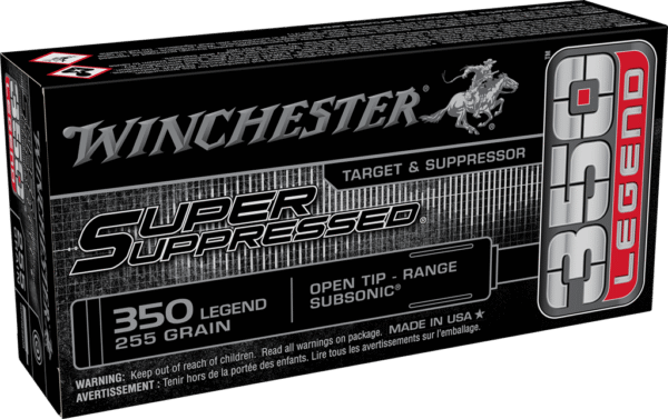 WINCHESTER SUPER SUPPRESSED 350 LEGEND 265GR OPN TIP SUBSONIC 20RD BX 200RD CASE