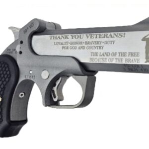Veteran tribute engraved on a firearm.
