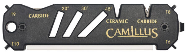 Camillus multi-angle knife sharpener with carbide blades.