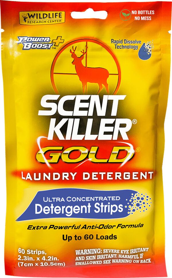 Scent Killer Gold laundry detergent strips packaging