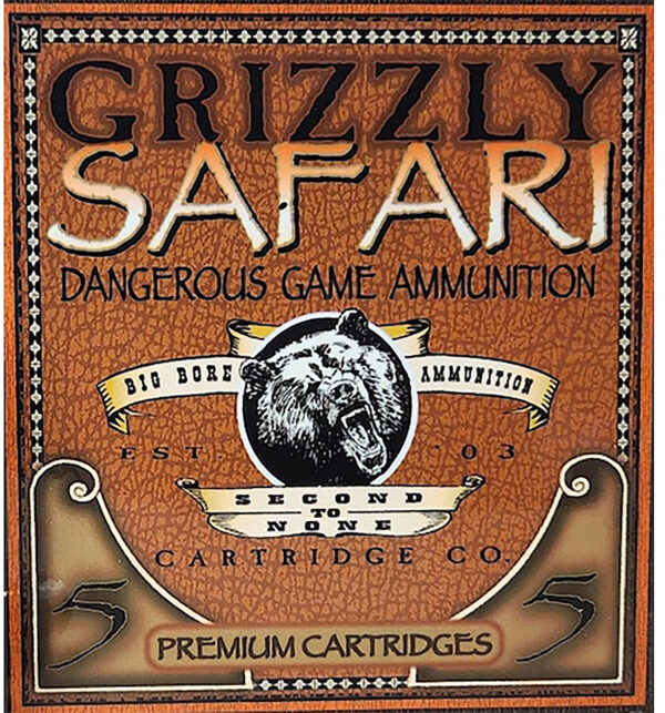 Grizzly Safari dangerous game ammunition packaging