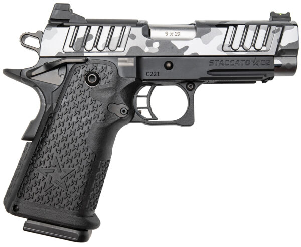 Staccato C2 handgun with a camouflage pattern.