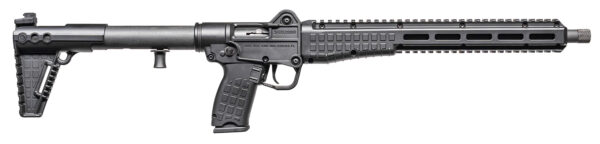 Black firearm with a tactical design