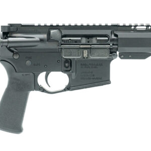 Black rifle with adjustable stock and rail system
