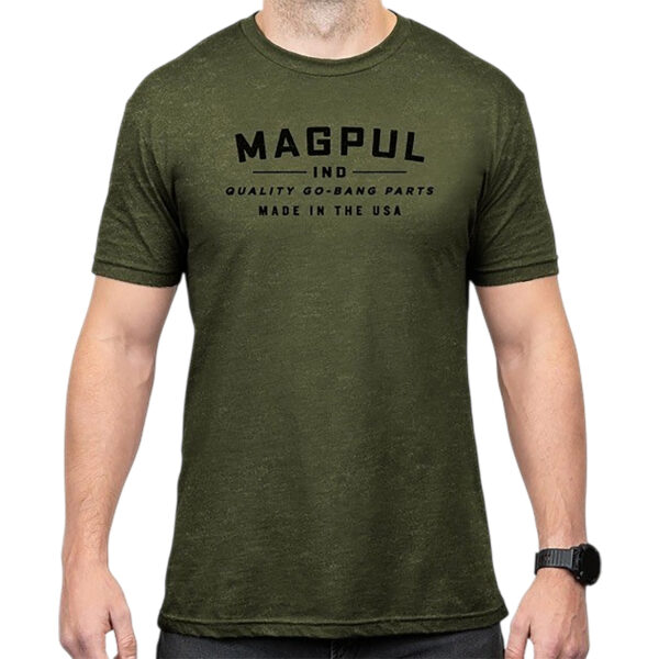 Magpul MAG1112-317  Go Bang Parts Olive Drab Heather Cotton/Polyester Short Sleeve Medium