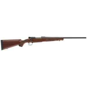 Side view of a wooden hunting rifle