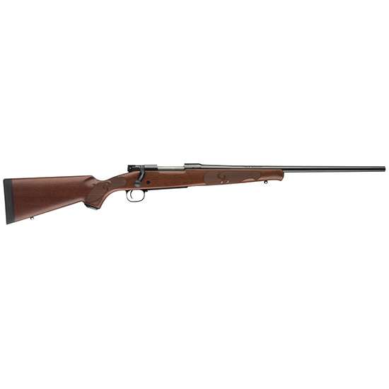 Side view of a wooden hunting rifle
