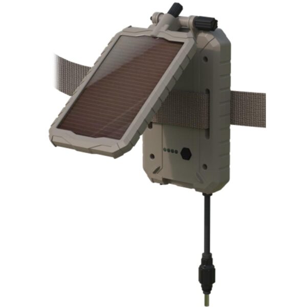 Portable solar charger with adjustable panel.